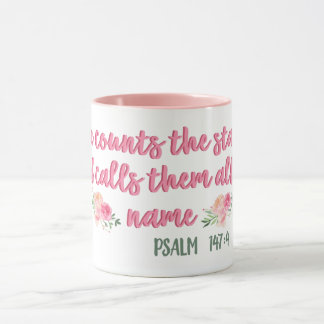 Mug Il Compte Les Étoiles Écriture // Verse Bible