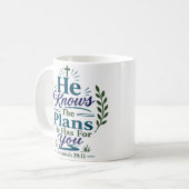 Mug Il Connaît Les Plans Qu'Il A Pour Vous Foi Chrétie (Devant gauche)