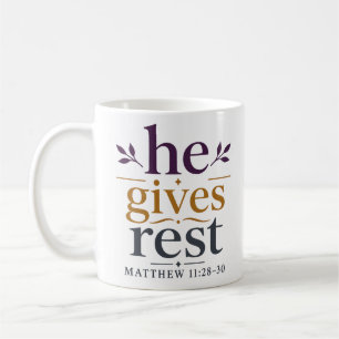 Mug Il donne du repos Citation inspirante de verset bi