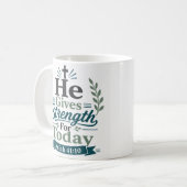 Mug Il donne la force pour aujourd'hui Conception de v (Devant gauche)
