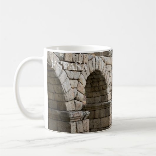 Mug il effiloche aqueduc de Ségovie en Espagne (Gauche)