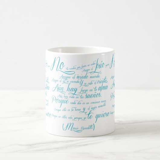 Mug Il effiloche blanche poème de Mario benedetti (Centre)