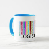 Mug Il effiloche de la Logistique avec code-barres de (Devant gauche)