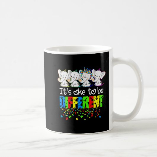 Mug Il est acceptable d'être différent mignon éléphant (Droite)