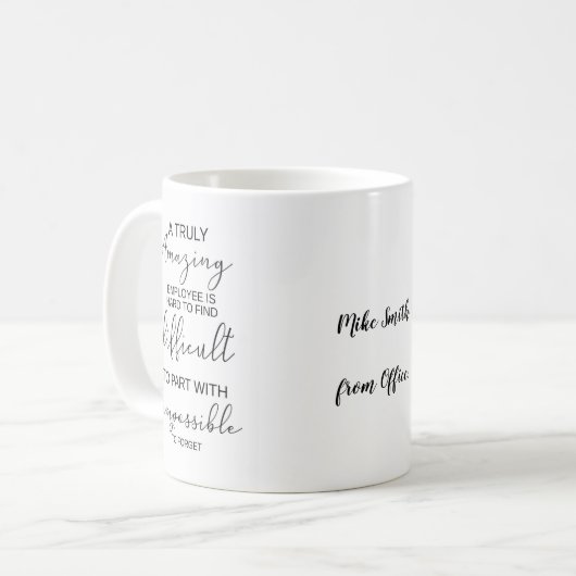 Mug Il est difficile de trouver un employé (Devant gauche)