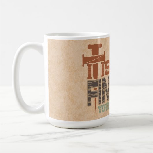 Mug Il Est Fini Abstrait Fer Nails Croix Chrétienne (Gauche)