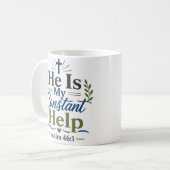 Mug Il Est Mon Aide Constante Foi Matinale Dévotionnel (Devant gauche)