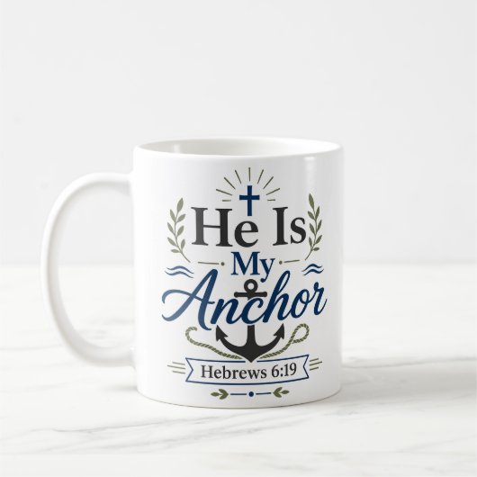 Mug Il est mon ancre dévotion quotidienne de foi (Gauche)
