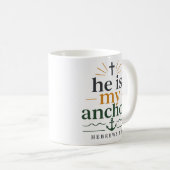 Mug Il Est Mon Ancre Typographie De L'Écriture Sainte (Devant droit)