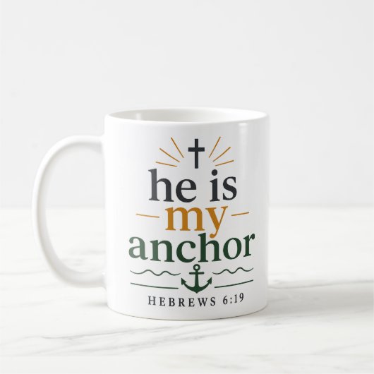 Mug Il Est Mon Ancre Typographie De L'Écriture Sainte (Gauche)