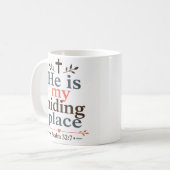 Mug Il Est Mon Refuge Citation de l'Écriture Chrétienn (Devant gauche)