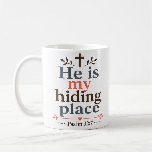 Mug Il Est Mon Refuge Citation de l'Écriture Chrétienn (Gauche)