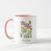 Mug Il Est Ressuscité Floral Pâques (Gauche)