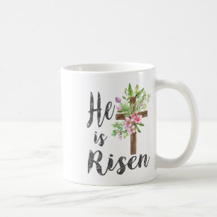 Mug Il Est Ressuscité Matthieu 286 Croix Florale Chrét