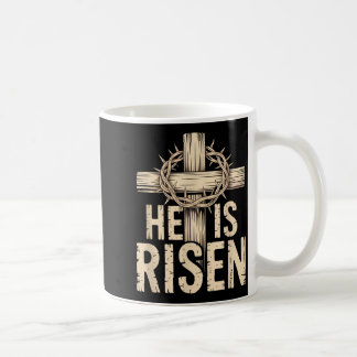 Mug Il est ressuscité matthieu 28_6 rétro vintage croi