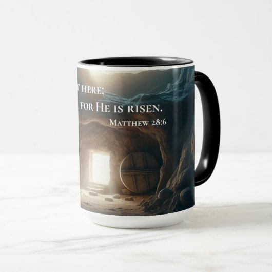 Mug Il est ressuscité – Tombeau vide inspirant (Devant droit)
