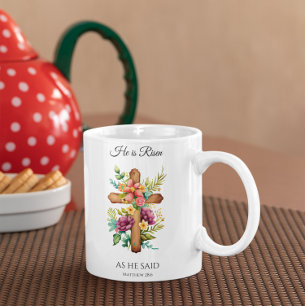 Mug Il Est Risqué Comme Il L'A Dit Pâques Croix Floral