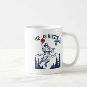 Mug Il Est Rizzin Pâques Funny Basketball Christian Re