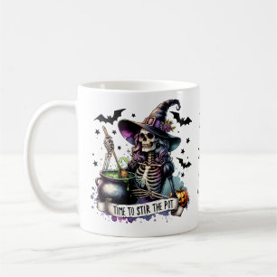 Mug Il est temps de remuer la sorcière de squelette po
