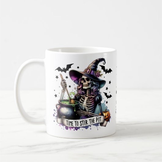 Mug Il est temps de remuer la sorcière de squelette po (Gauche)