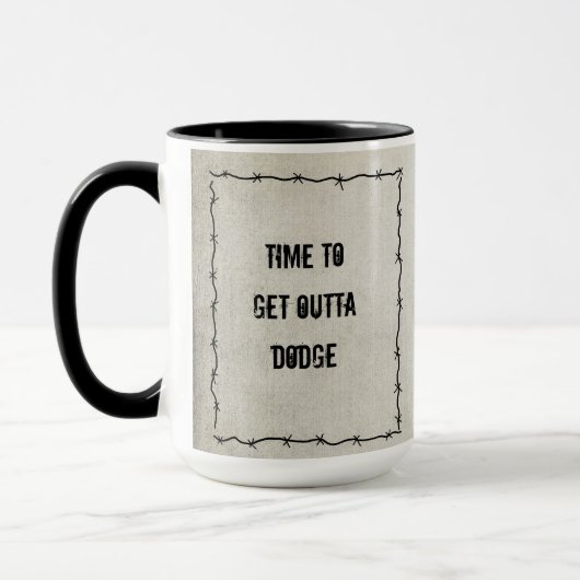 Mug Il est temps de se tirer de Dodge (Gauche)