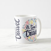 Mug Il est temps de voyager - Amateur de voyages (Devant droit)