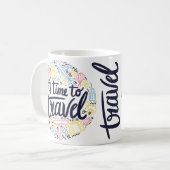 Mug Il est temps de voyager - Amateur de voyages (Devant gauche)