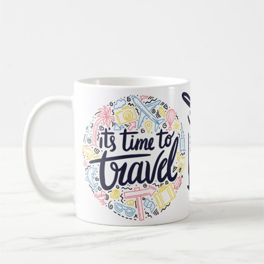 Mug Il est temps de voyager - Amateur de voyages (Gauche)