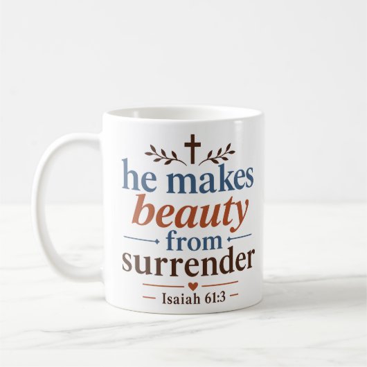Mug Il fait la beauté de la reddition Citation basée s (Gauche)