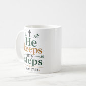 Mug Il garde mes pas Citation de vérité biblique inspi (Devant gauche)