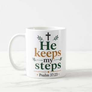 Mug Il garde mes pas Inspirante Vérité Biblique Citati