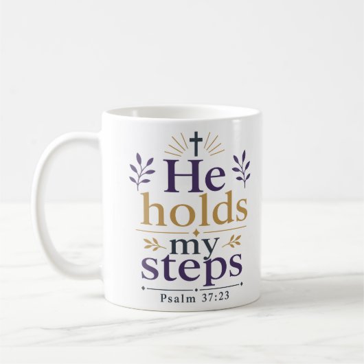 Mug Il guide mes pas Citation chrétienne inspirante (Gauche)