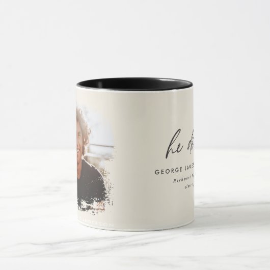 Mug Il l'a fait photo moderne graduation crème noire (Centre)