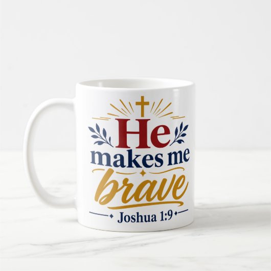 Mug Il me rend courageux, Écriture chrétienne inspiran (Gauche)