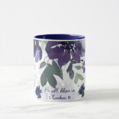 Mug Il nous livrera, aquarelle violette floral (Centre)
