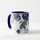 Mug Il nous livrera, aquarelle violette floral (Devant gauche)