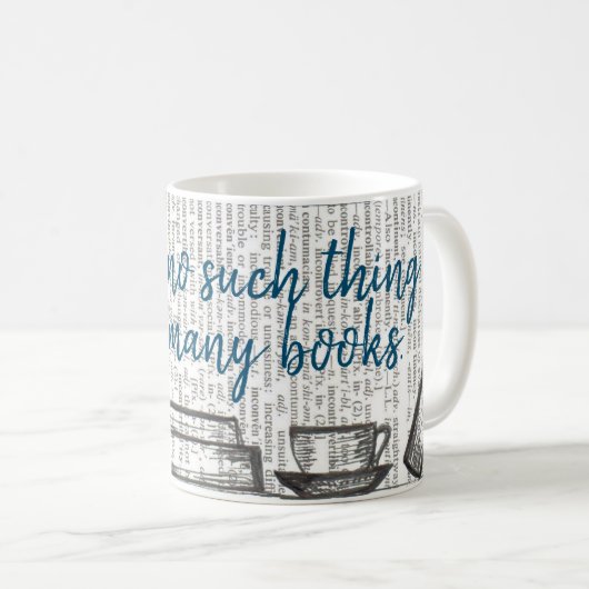 Mug Il n'y a pas trop de livres (Devant droit)