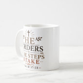 Mug Il Ordonne Les Pas Que Je Fais Citation De Verset (Devant gauche)