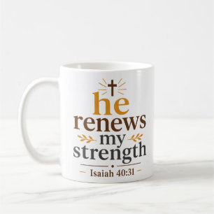 Mug Il Renouvelle Ma Force Verset Biblique Inspirant