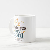 Mug Il restaure mon âme Inspiration chrétienne de réco (Devant gauche)