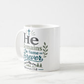 Mug Il Reste Le Même Pour Toujours Verset Biblique (Devant gauche)
