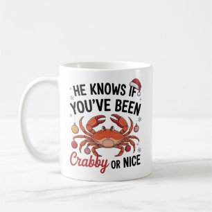 Mug Il sait si vous avez été grincheux ou gentil Funny