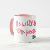 Mug Il Sera Notre Écriture De Paix // Bible Verse (Devant gauche)