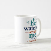 Mug Il veille sur moi, Écriture chrétienne inspirante (Devant droit)