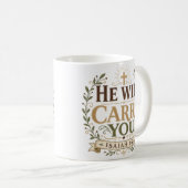 Mug Il vous portera Citation de la Bible chrétienne (Devant droit)