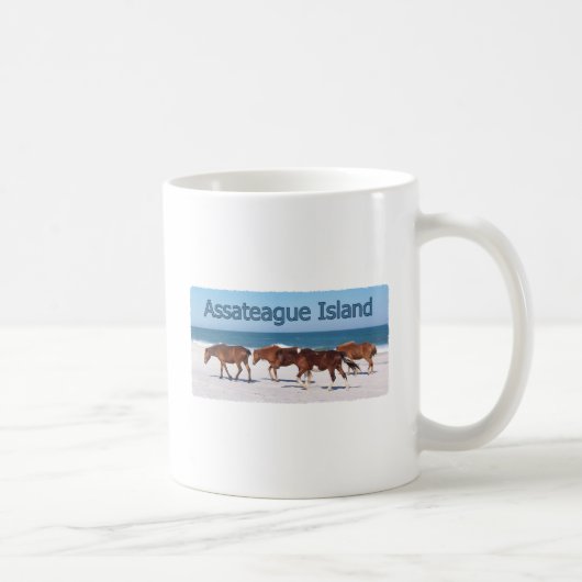 Mug Île d'Assateague (poneys sur le logo de plage) (Droite)