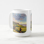 Mug Île de Pâques Chili Moai Rapa Nui Polynésie Rétro (Devant gauche)