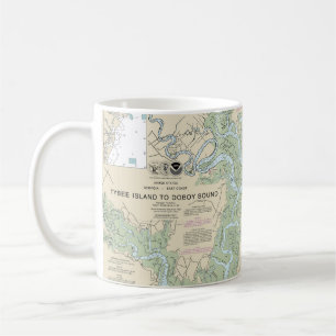 Mug Ile de Tybee à Doboy Sound Graphique nautique 1150