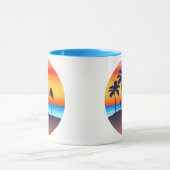 Mug Île tropicale au coucher du soleil avec palmiers (Centre)