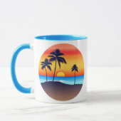 Mug Île tropicale au coucher du soleil avec palmiers (Gauche)